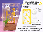 Star and moon magnetic cloud ledge for jumping spider enclosures - alternate view - Spood Society