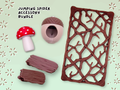Woodland Jumping Spider Enclosure Accessory Set with acorn hide, branch climbing wall, and mushroom ledge - Spood Society
