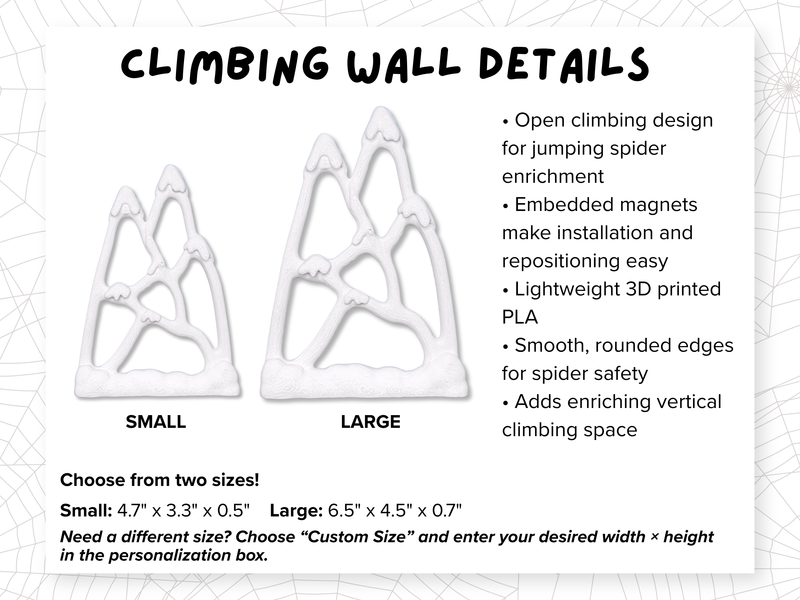Abominable Adventure Jumping Spider Enclosure Accessory Set