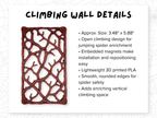 Dimensions diagram for the climbing wall included in the Woodland Whimsy Complete Jumping Spider Enclosure - Spood Society