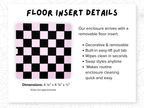 Dimensions diagram for the ledge included in the Gothic Pink Coffin Complete Jumping Spider Enclosure - Spood Society