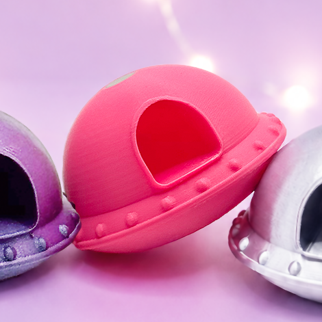 Hot pink UFO jumping spider hide accessory - Spood Society