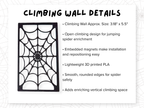 Dimensions diagram for the climbing wall included in the Gothic Pink Coffin Complete Jumping Spider Enclosure - Spood Society
