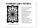 Dimensions diagram for the spiderweb climbing wall included in the Haunted Halloween Complete Jumping Spider Enclosure - Spood Society